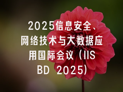 2025信息安全、网络技术与大数据应用国际会议（IISBD 2025）