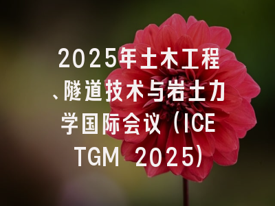 2025年土木工程、隧道技术与岩土力学国际会议（ICETGM 2025）