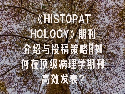 《HISTOPATHOLOGY》期刊介绍与投稿策略：如何在顶级病理学期刊高效发表？