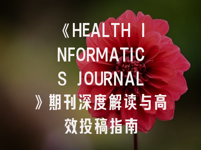 《HEALTH INFORMATICS JOURNAL》期刊深度解读与高效投稿指南