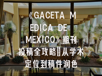 《GACETA MEDICA DE MEXICO》期刊投稿全攻略：从学术定位到稿件润色