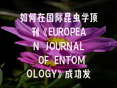 如何在国际昆虫学顶刊《EUROPEAN JOURNAL OF ENTOMOLOGY》成功发表论文？