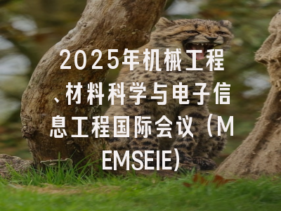 2025年机械工程、材料科学与电子信息工程国际会议(MEMSEIE)