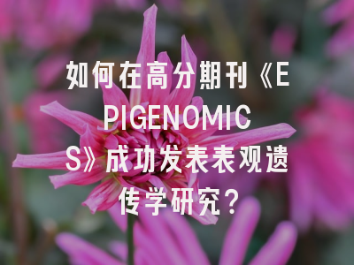 如何在高分期刊《EPIGENOMICS》成功发表表观遗传学研究？