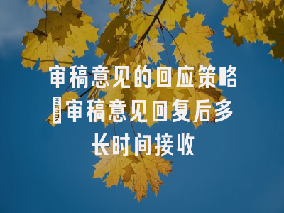 审稿意见的回应策略_审稿意见回复后多长时间接收