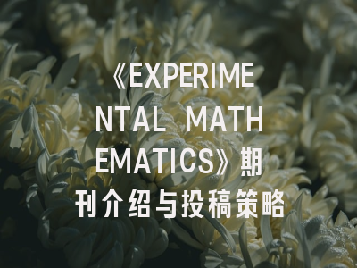 《EXPERIMENTAL MATHEMATICS》期刊介绍与投稿策略