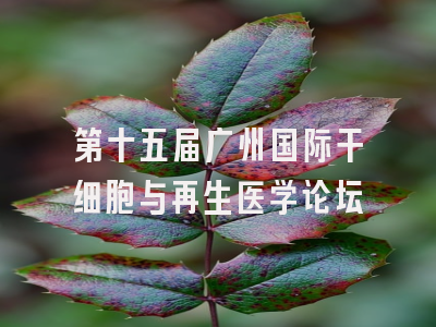 第十五届广州国际干细胞与再生医学论坛