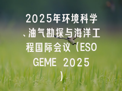 2025年环境科学、油气勘探与海洋工程国际会议（ESOGEME 2025）