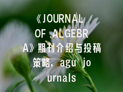 《JOURNAL OF ALGEBRA》期刊介绍与投稿策略,agu journals