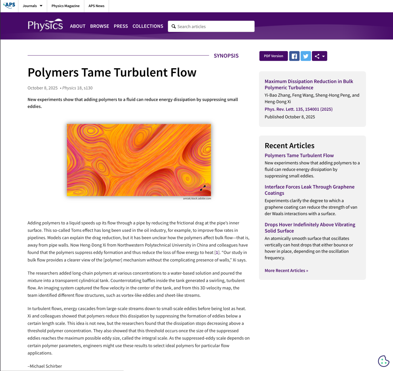 西北工业大学郗恒东教授团队在《物理评论快报》发表亮点论文 揭示高聚物湍流能量耗散抑制极限