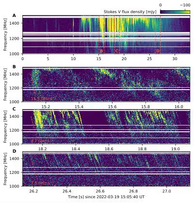 北京大学地空学院田晖课题组利用“中国天眼”首次捕获恒星黑子区射电暴信号