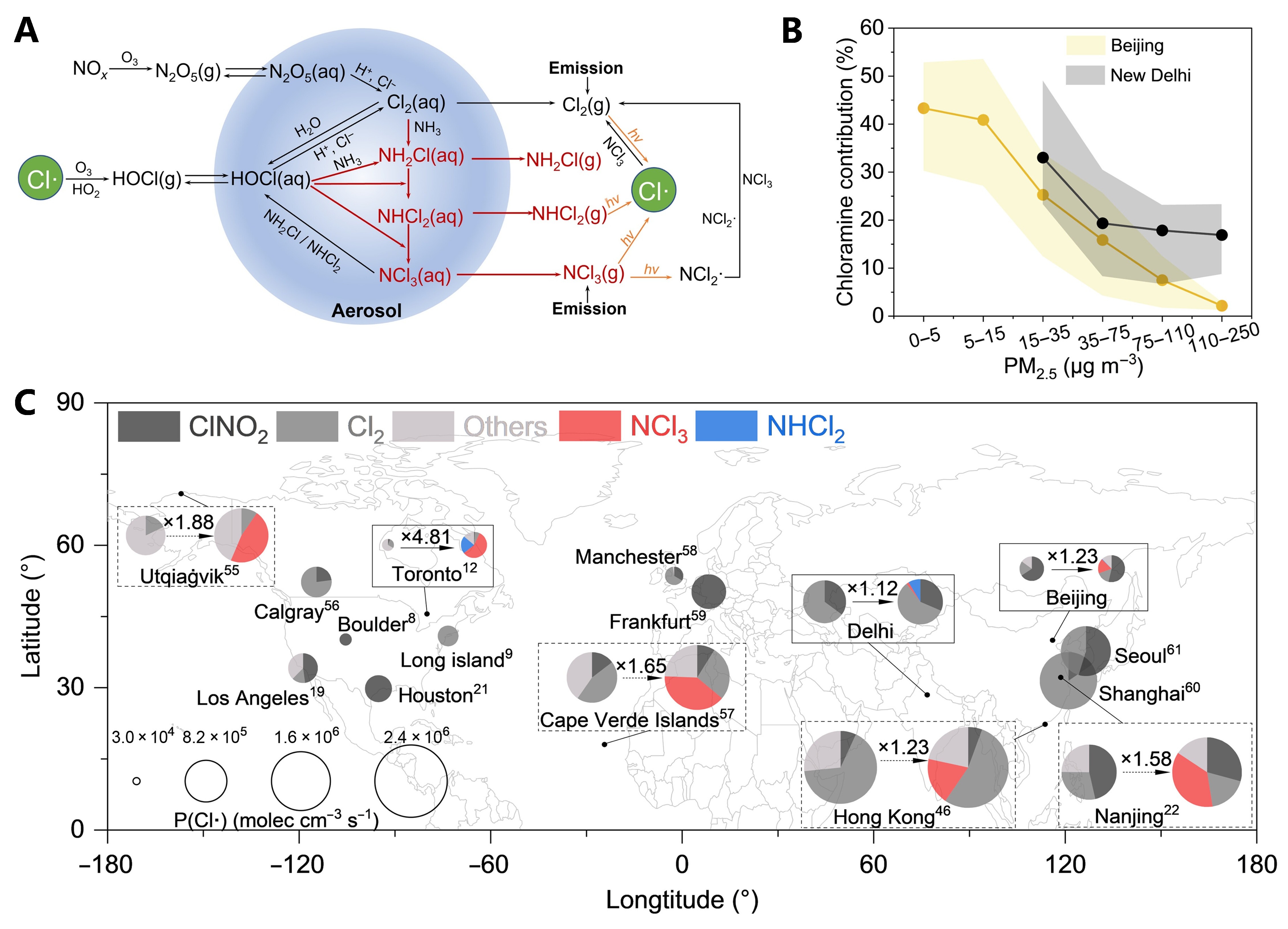 清华大学环境学院蒋靖坤课题组揭示大气氯胺来源及其在氯循环中的关键作用
