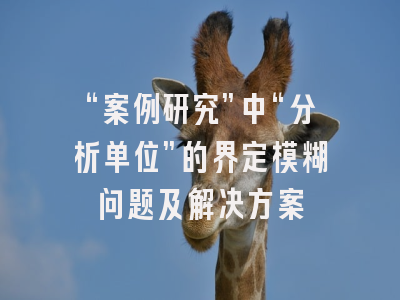 “案例研究”中“分析单位”的界定模糊问题及解决方案