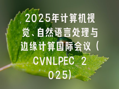 2025年计算机视觉、自然语言处理与边缘计算国际会议（CVNLPEC 2025）