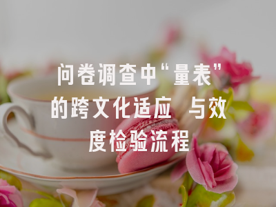 问卷调查中“量表”的跨文化适应 与效度检验流程