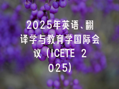2025年英语、翻译学与教育学国际会议(ICETE 2025)
