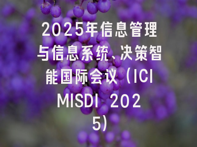 2025年信息管理与信息系统、决策智能国际会议(ICIMISDI 2025)