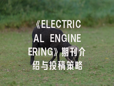 《ELECTRICAL ENGINEERING》期刊介绍与投稿策略