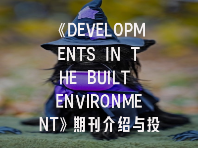 《DEVELOPMENTS IN THE BUILT ENVIRONMENT》期刊介绍与投稿策略