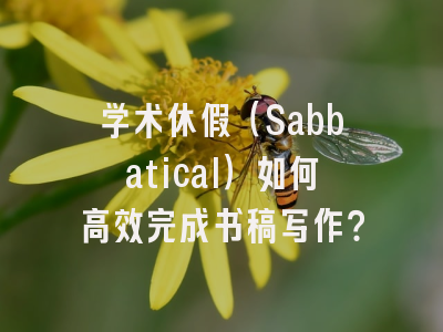 学术休假（Sabbatical）如何高效完成书稿写作？