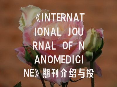 《INTERNATIONAL JOURNAL OF NANOMEDICINE》期刊介绍与投稿策略,international journal science