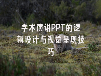 学术演讲PPT的逻辑设计与视觉呈现技巧