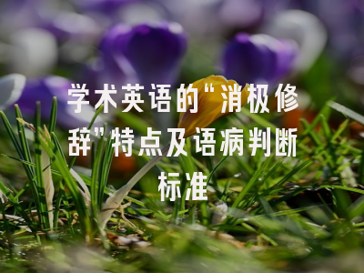 学术英语的“消极修辞”特点及语病判断标准