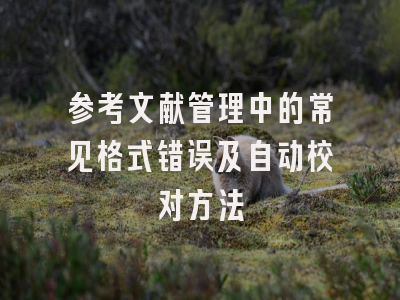 参考文献管理中的常见格式错误及自动校对方法