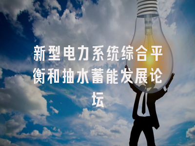 新型电力系统综合平衡和抽水蓄能发展论坛