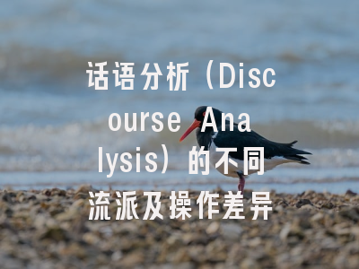 话语分析(Discourse Analysis)的不同流派及操作差异