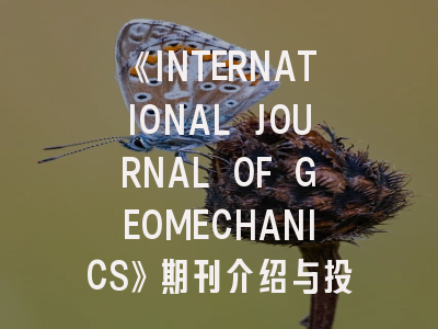 《INTERNATIONAL JOURNAL OF GEOMECHANICS》期刊介绍与投稿策略,international journal of geophysics