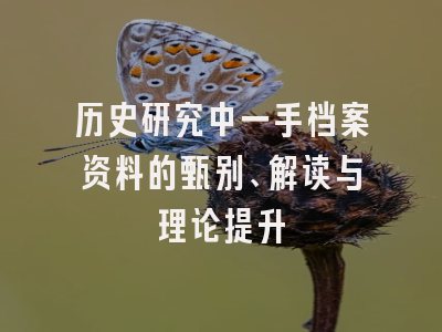 历史研究中一手档案资料的甄别、解读与理论提升