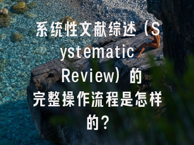 系统性文献综述(Systematic Review)的完整操作流程是怎样的?