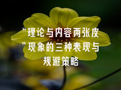 “理论与内容两张皮”现象的三种表现与规避策略