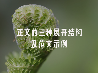 正文的三种展开结构及范文示例