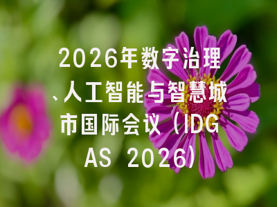 2026年数字治理、人工智能与智慧城市国际会议（IDGAS 2026）