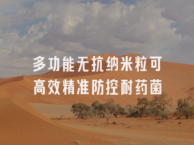 多功能无抗纳米粒可高效精准防控耐药菌