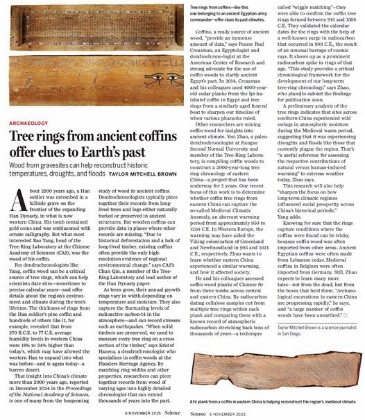 南京大学《Science》报道地理与海洋科学学院杨保教授树轮团队最新研究进展(学校版本)