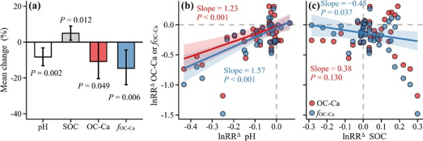 研究发现土壤无机碳主导大陆尺度钙结合有机碳的储存
