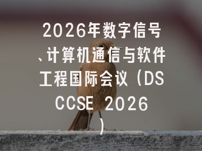 2026年数字信号、计算机通信与软件工程国际会议（DSCCSE 2026）