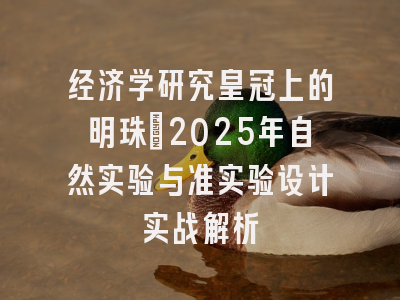 经济学研究皇冠上的明珠:2025年自然实验与准实验设计实战解析