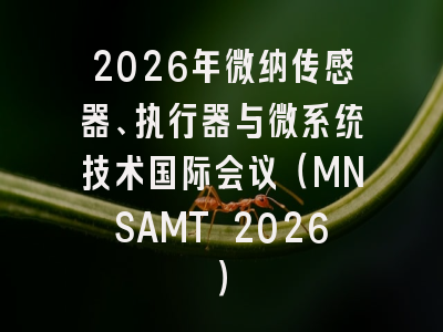 2026年微纳传感器、执行器与微系统技术国际会议(MNSAMT 2026)