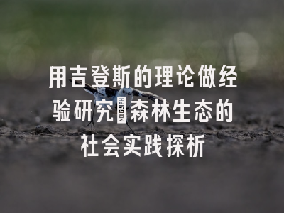 用吉登斯的理论做经验研究：森林生态的社会实践探析