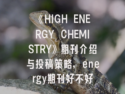 《HIGH ENERGY CHEMISTRY》期刊介绍与投稿策略,energy期刊好不好