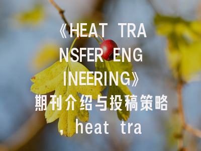 《HEAT TRANSFER ENGINEERING》期刊介绍与投稿策略,heat transmission