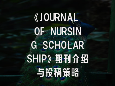 《JOURNAL OF NURSING SCHOLARSHIP》期刊介绍与投稿策略