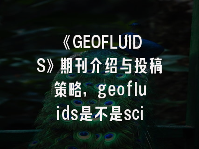 《GEOFLUIDS》期刊介绍与投稿策略,geofluids是不是sci
