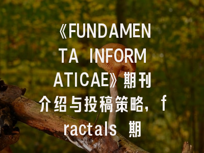 《FUNDAMENTA INFORMATICAE》期刊介绍与投稿策略,fractals 期刊