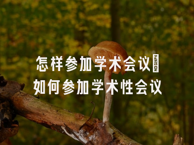 怎样参加学术会议_如何参加学术性会议