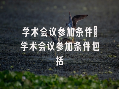 学术会议参加条件_学术会议参加条件包括